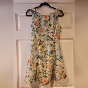 Forever 21 lightweight colorful floral fit and flare mini dress S